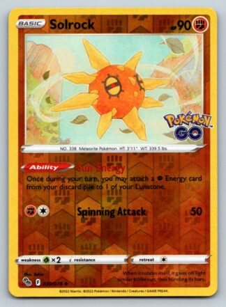 Solrock 39/78 Pokemon Go (Reverse Holo) (NM-Exc Condition)
