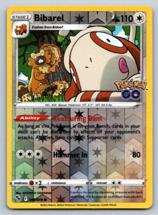 Bibarel 60/78 Pokemon Go (Reverse Holo) (NM-Exc Condition)
