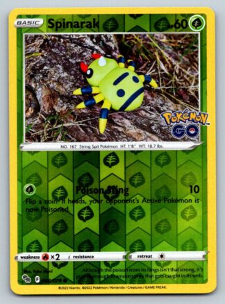 Spinarak 6/78 Pokemon Go (Reverse Holo) (NM-Exc Condition)