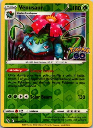 Venusaur 03/78 Pokemon Go (Reverse Holo) (NM-Exc Condition)