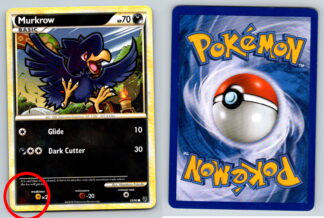 Murkrow 59/90 Undaunted *Red ink "fingerprints" color error* (Exc Condition)