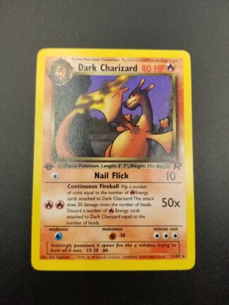 Dark Charizard 21/82 Team Rocket (Rare) (1st Edition LP-P Condition)
