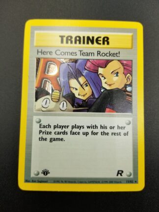Here Comes Team Rocket 15/82 Team Rocket (Holo) (1st Edition LP-P Condition)