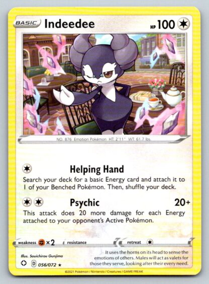 Indeedee  56/72 Shining Fates (Theme Deck Rare) (NM-Exc Condition)