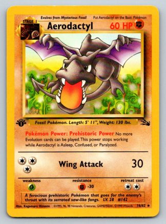 Aerodactyl 16/62 Fossil (Rare) (1st Edition P Condition)