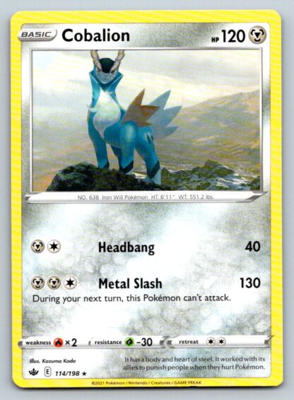 Cobalion 114/198 Chilling Reign (Theme Deck Rare) (NM-Exc Condition)