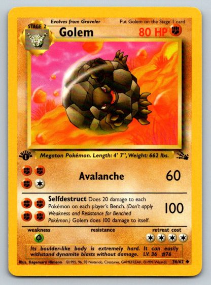Golem 36/62 Fossil (1st Edition Excellent Condition)