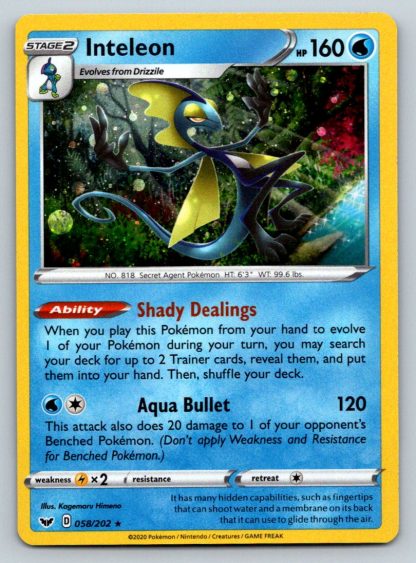 Inteleon 58/202 Sword and Shield (Promo Holo) (Exc Condition)