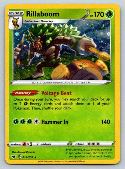 Rillaboom 14/202 Sword and Shield (Promo Holo) (Exc Condition)