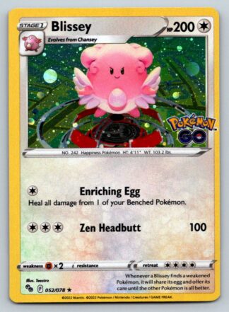 Blissey 52/78 Pokemon Go (Alternate Art Holo) (NM-Exc Condition)