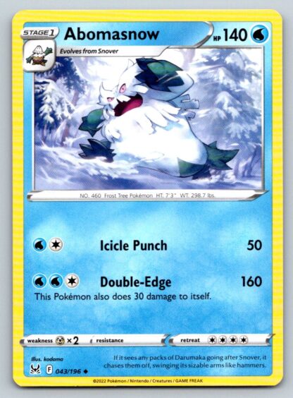 Abomasnow 043/196 Lost Origin (Uncommon) (NM-Exc Condition)