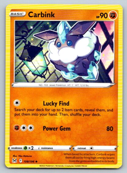 Carbink 108/196 Lost Origin (Uncommon) (NM-Exc Condition)