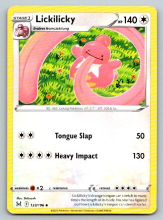 Lickilicky 139/196 Lost Origin (Uncommon) (NM-Exc Condition)