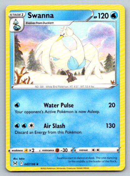Swanna 47/196 Lost Origin (Uncommon) (NM-Exc Condition)