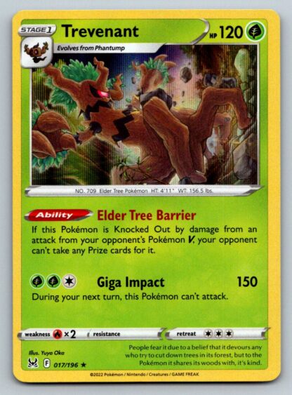 Trevenant 17/196 Lost Origin (Holo) (NM-Exc Condition)