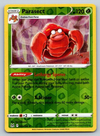 Parasect 005/196 Lost Origin (Reverse Holo) (NM-Exc Condition)