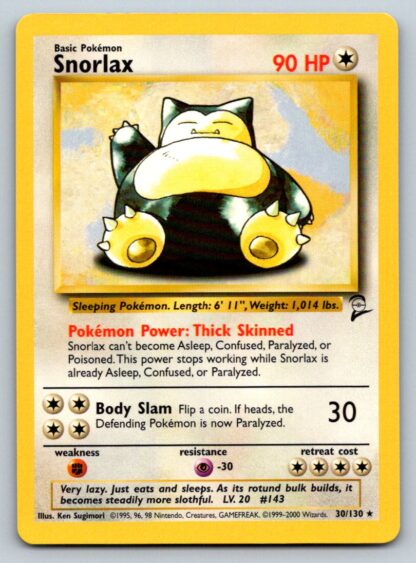 Snorlax 30/130 Base Set 2 (Rare) (LP Condition)