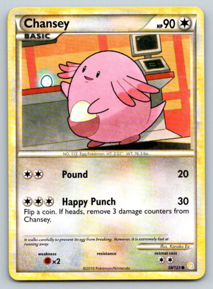 Chansey 58/123 HeartGold SoulSilver (Common) (LP Condition)