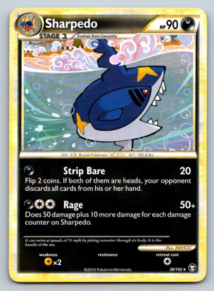 Sharpedo 30/102 Triumphant (Rare) (LP Condition)