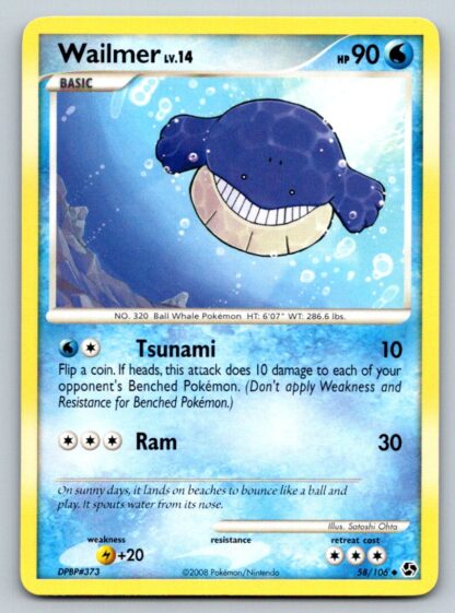Wailmer 58/106 Great Encounters (Uncommon) (P Condition)