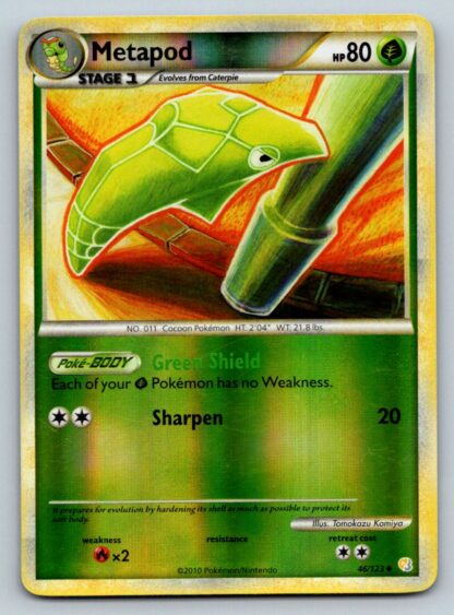 Metapod 46/123 HeartGold SoulSilver (Reverse Holo) (LP Condition)