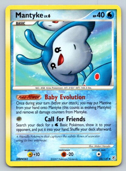 Mantyke 55/130 Diamond & Pearl (Uncommon) (P Condition)