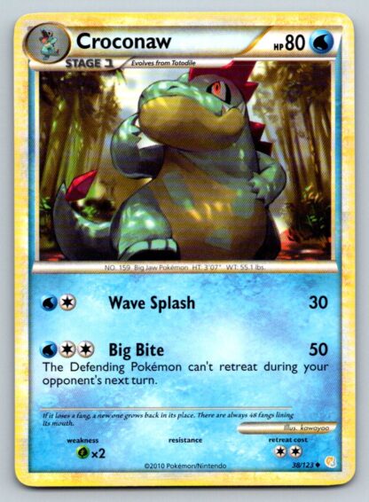 Croconaw 38/123 HeartGold SoulSilver (Uncommon) (LP Condition)