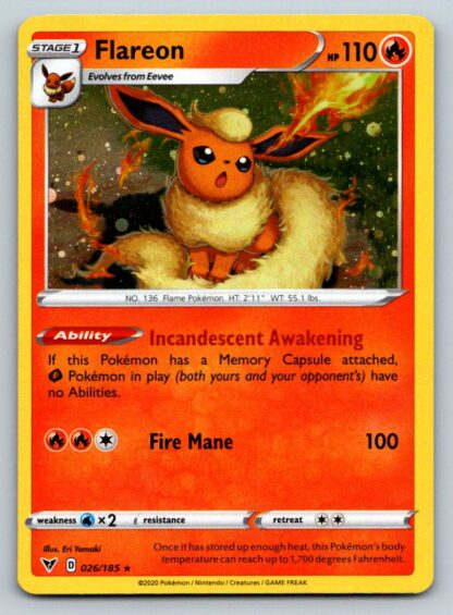 Flareon 26/185 Vivid Voltage (Alternate Holo Promo) (NM-Exc Condition)