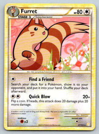Furret 21/123 HeartGold SoulSilver (Rare) (Exc Condition)