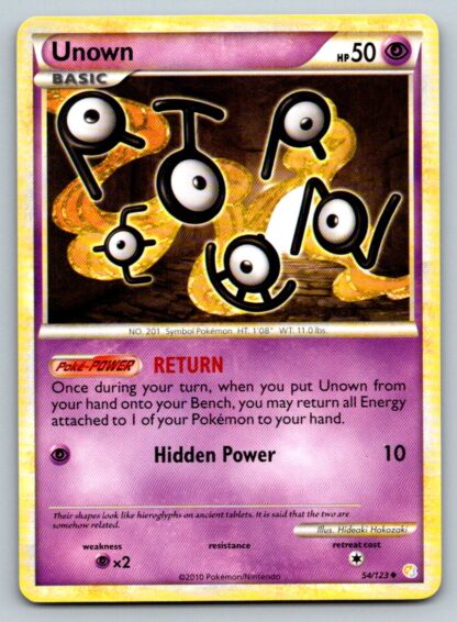 Unown 54/123 HeartGold SoulSilver (Uncommon) (Exc Condition)