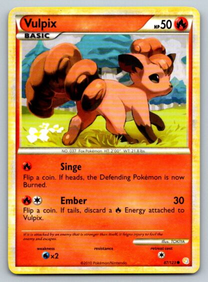 Vulpix 87/123 HeartGold SoulSilver (Common) (P Condition)