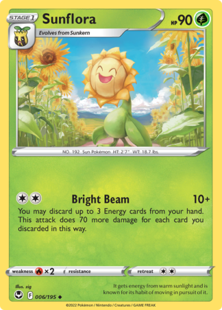 Sunflora 6/195 Silver Tempest (Reverse Holo) (NM-Exc Condition)