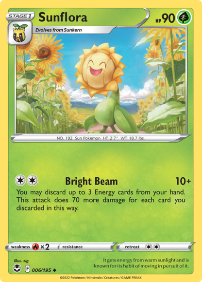 Sunflora 6/195 Silver Tempest (Reverse Holo) (NM-Exc Condition)