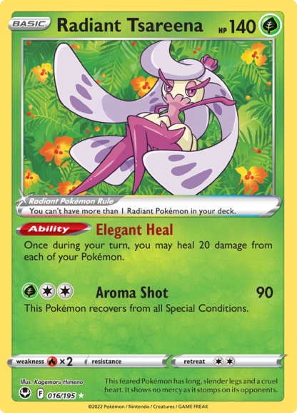 Radiant Tsareena 16/195 Silver Tempest (Ultra Rare) (NM-Exc Condition)
