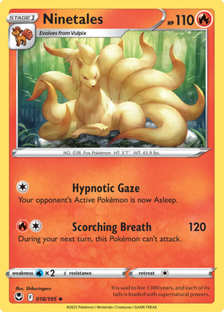 Ninetales 18/195 Silver Tempest (Reverse Holo) (NM-Exc Condition)