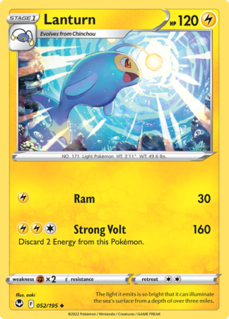 Lanturn 52/195 Silver Tempest (Reverse Holo) (NM-Exc Condition)