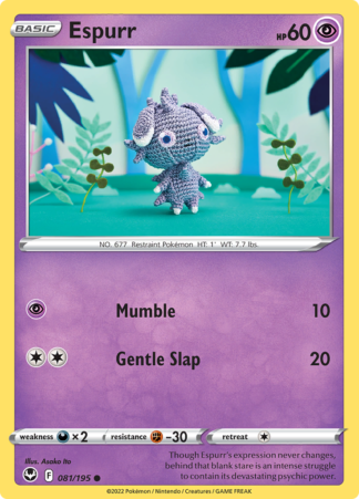 Espurr 81/195 Silver Tempest (Reverse Holo) (NM-Exc Condition)