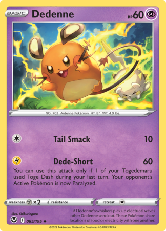 Dedenne 85/195 Silver Tempest (Reverse Holo) (NM-Exc Condition)