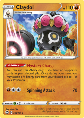 Claydol 94/195 Silver Tempest (Reverse Holo) (NM-Exc Condition)