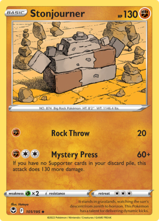 Stonjourner 101/195 Silver Tempest (Reverse Holo) (NM-Exc Condition)