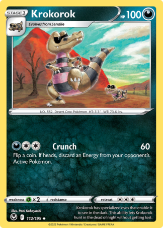 Krokorok 112/195 Silver Tempest (Reverse Holo) (NM-Exc Condition)