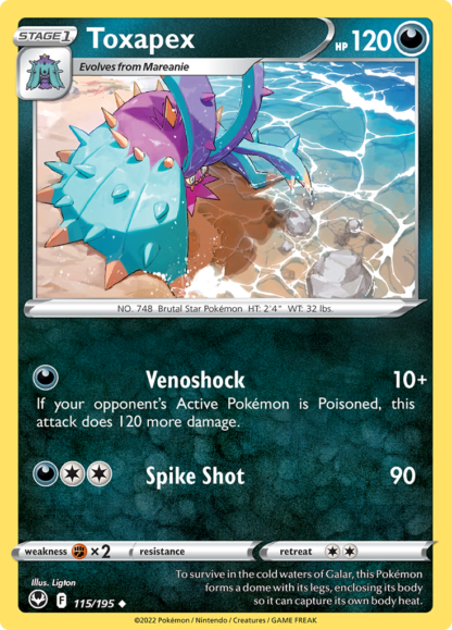 Toxapex 115/195 Silver Tempest (Uncommon) (NM-Exc Condition)