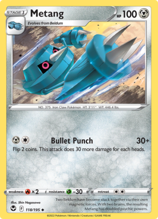 Metang 118/195 Silver Tempest (Reverse Holo) (NM-Exc Condition)