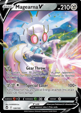 Magearna V 128/195 Silver Tempest (Ultra Rare) (NM-Exc Condition)