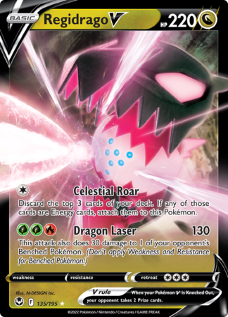 Regidrago V 135/195 Silver Tempest (Ultra Rare) (NM-Exc Condition)