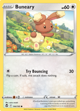 Buneary 144/195 Silver Tempest (Reverse Holo) (NM-Exc Condition)