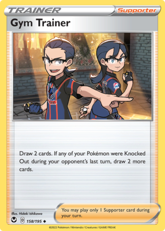 Gym Trainer 158/195 Silver Tempest (Reverse Holo) (NM-Exc Condition)