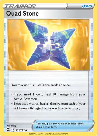 Quad Stone 163/195 Silver Tempest (Reverse Holo) (NM-Exc Condition)