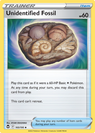 Unidentified Fossil 165/195 Silver Tempest (Reverse Holo) (NM-Exc Condition)
