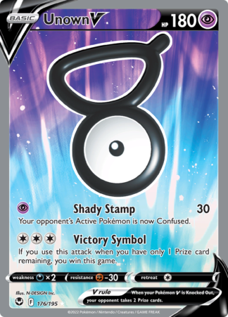 Unown V 176/195 Silver Tempest (Ultra Rare) (NM-Exc Condition)